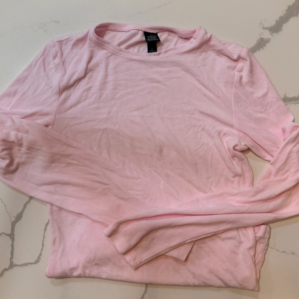Wild Fable soft Light Pink Long Sleeve Crewneck Top